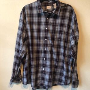 Dockers red black and gray plaid casual button up